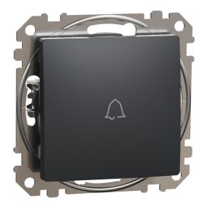   Schneider Electric Sedna Design & Elements - SDD114131 - Sonerie cu buton unipolar, conexiune cu arc, 10 A, antracit