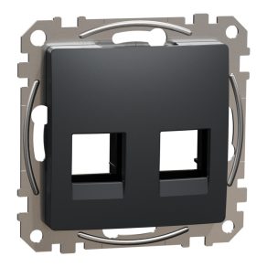   Schneider Electric Sedna Design & Elements - SDD114444C - Adaptor 2xRJ45, AMP, AMP-Tyco, inserții MOLEX, antracit