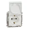 Schneider Electric Sedna Design & Elements - SDD211023 - Priză cu 2 poli și fază, cu capac de siguranță, cu capac rabatabil, cu racordare prin șuruburi, 16 A, IP44, alb