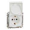 Schneider Electric Sedna Design & Elements - SDD211024 - Priză 2P+F cu obturator de siguranță, capac cu fixare rapidă, conexiune cu arc, IP44, alb