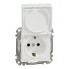 Schneider Electric Sedna Design & Elements - SDD211024 - Priză cu 2 poli și fază, cu capac de protecție, cu închidere cu arc, IP44, alb