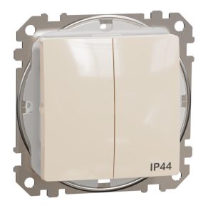   Schneider Electric Sedna Design & Elements - SDD212105 - Întrerupător pentru candelabru, conexiune cu arc, 10AX, IP44, bej