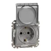 Schneider Electric Sedna Design & Elements - SDD213024 - Priză cu 2 poli și fază, cu capac de siguranță, cu capac rabatabil, cu conectare cu arc, IP44, din aluminiu