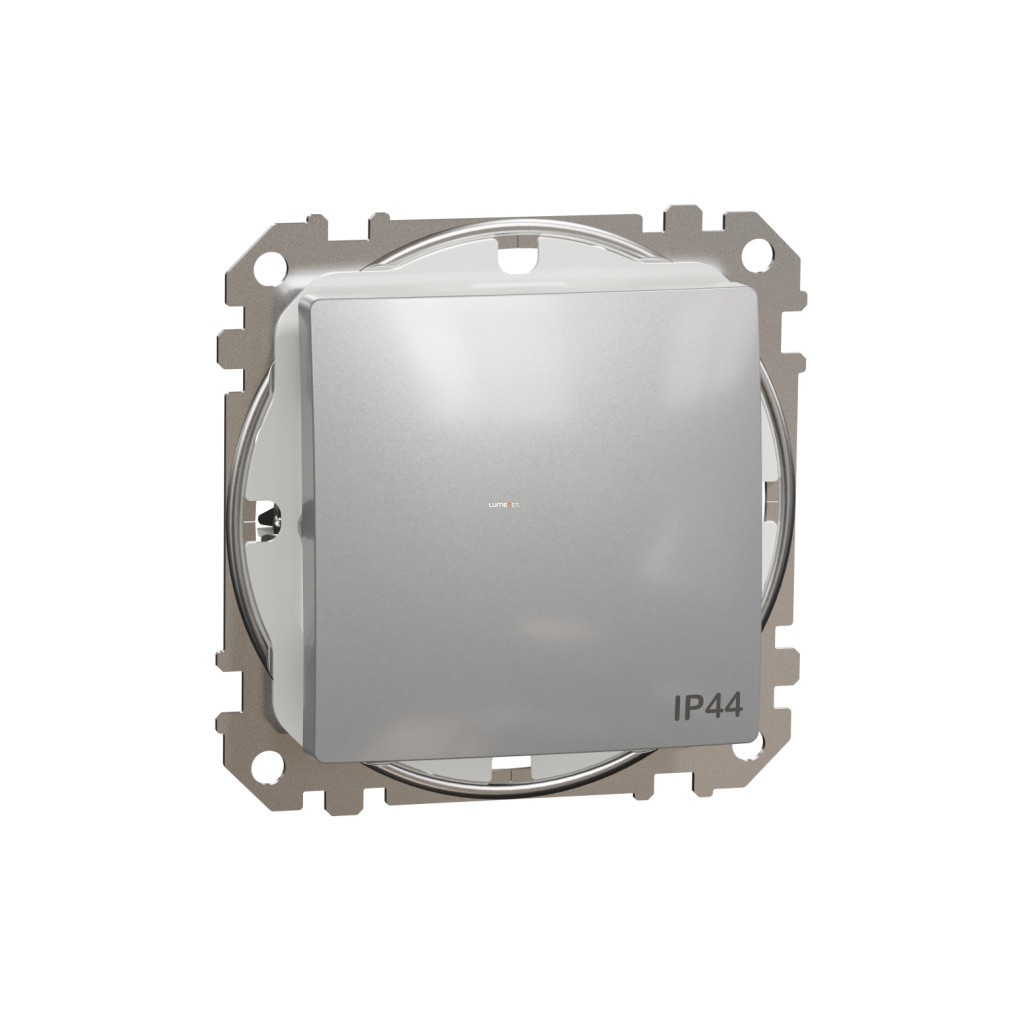 Schneider Sedna comutator unipolar, curacord, 10AX, IP44, aluminiu (SDD213101)