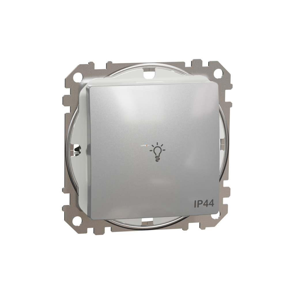 Schneider Sedna cu un singur pol, cu semnal luminos, cu arc, 10A, IP44, aluminiu (SDD213132)