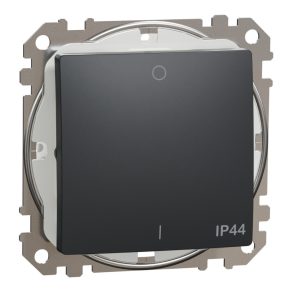   Schneider Electric Sedna Design & Elements - SDD214102 - Întrerupător bipolar, conexiune cu arc, 10AX, IP44, antracit