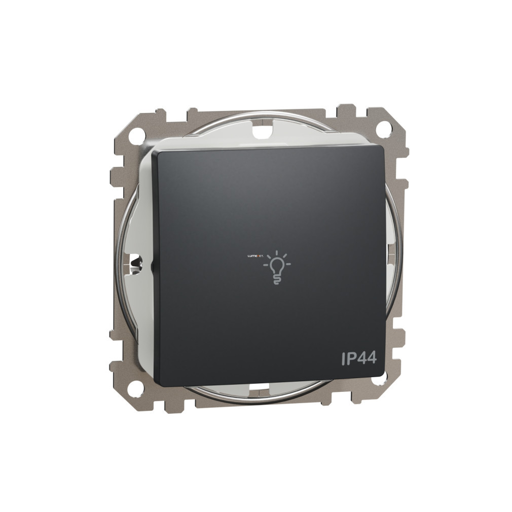 Schneider Sedna cu un singur pol, cu semnalizator luminos, curacă cu arc, 10A, IP44, antracit (SDD214132)