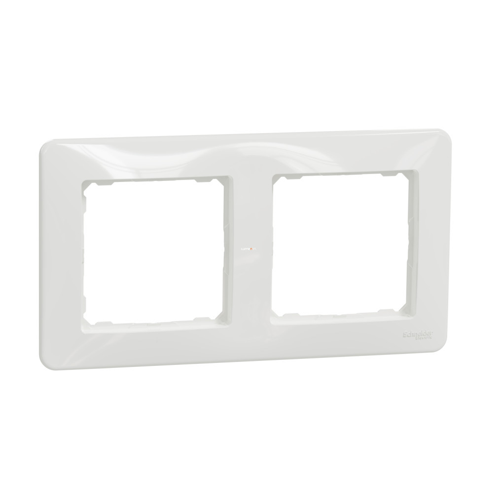 Schneider Electric Sedna Design cadru dublu de culoare albă, pentru montare orizontală și verticală, suprafață lucioasă, SDD311802