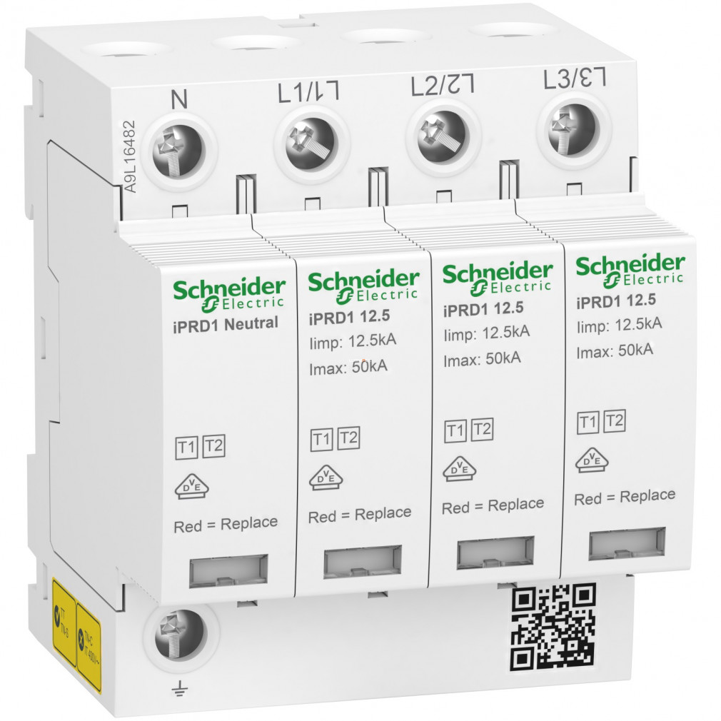 Schneider ACTI9 iPRD1 limitator de supratensiune, 12.5r, 3P-N (A9L16482)