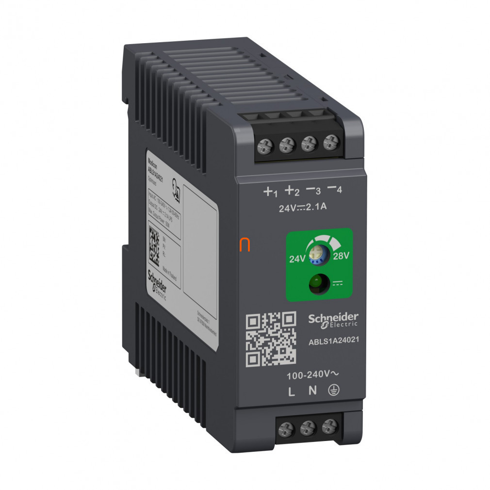 Sursa de alimentare Schneider Modicon Optimized, montabilă pe șină DIN, monofazată, 24 VCC, 2,1 A, 50 W ABLS1A24021
