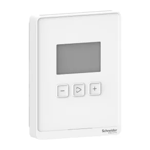  Schneider Electric SpaceLogic Analog - SLAWLCVX - senzor de dioxid de carbon și de calitate a aerului, cu afișaj LCD, ieșire analogică, alb