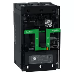   Schneider Electric ComPacT NSXm (2021) - C12B3TM160B - Întrerupător (25 kA, 415 V c.a.), 3P 3d, 160 A, unitate de declanșare TMD, cu cleme de prindere prin presare și conectori pentru șină