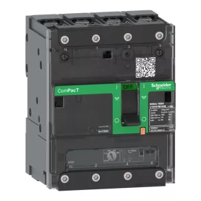   Schneider Electric ComPacT NSXm (2021) - C11B4TM040B - Întrerupător automat (25 kA 415 VAC), 4P 4d, unitate de declanșare TMD cu setare de 40 A, cu terminale presate și conectori pentru șină