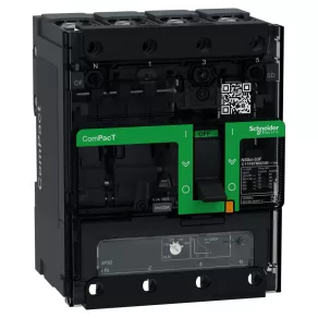   Schneider Electric ComPacT NSXm (2021) - C11F6TM025B - Întrerupător (36 kA, 415 V c.a.), 4P 3d, 25 A, unitate de declanșare TMD, cu cleme de prindere prin presare și conectori pentru șină