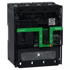   Schneider Electric ComPacT NSXm (2021) - C12F4TM125B - Întrerupător (36 kA, 415 V c.a.), 4P 4d, 125 A, unitate de declanșare TMD, cu cleme de prindere prin presare și conectori pentru șină