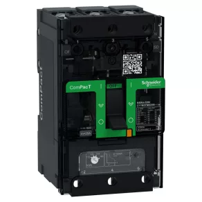  Schneider Electric ComPacT NSXm (2021) - C11N3TM025B - Întrerupător (50 kA, 415 V c.a.), 3P 3d, 25 A, unitate de declanșare TMD, cu cleme de prindere prin presare și conectori pentru șină