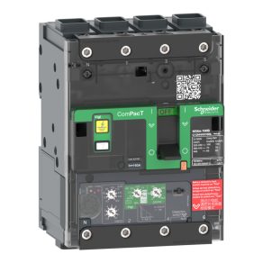   Schneider Electric ComPacT NSXm (2021) - C12B44V160L - Întrerupător automat (25 kA 415 VAC), 4P 4d, setare 160 A Unitate de eliberare Micrologic 4.1, conectori EverLink