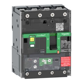   Schneider Electric ComPacT NSXm (2021) - C11F44V025B - Întrerupător automat (36 kA 415 VAC), 4P 4d, setare 25 A Unitate de eliberare Micrologic 4.1, cu cleme și conectori pentru șină