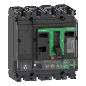  Schneider Electric ComPacT NSX (2021) - C16N44V100 - Întrerupător NSX160N, 50 kA 415 VAC, unitate de declanșare MicroLogic 4.2 Vigi 100 A, 4P4d