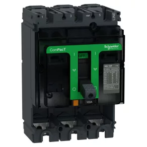   Schneider Electric ComPacT NSX (2021) - C10F3 - Cadru de bază pentru întrerupător, NSX100F, 36 kA, 415 V c.a., 50/60 Hz, 100 A, fără unitate de declanșare, 3P