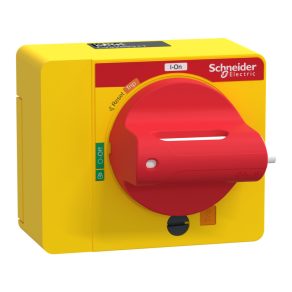   Schneider Electric ComPacT NSXm - Acționare rotativă directă, mâner roșu/panou frontal galben, protecție IP40, blocabil în poziția ON/OFF cu 1-3 încuietori; LV426931T