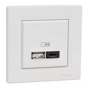   Schneider Electric Asfora - EPH2700421 - încărcător rapid dublu USB, A+C, 45 W, alb