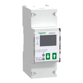   Seria Schneider Electric iEM2000 - A9MEM2435 - Contor de energie cu tarife multiple Acti9 iEM2435, monofazat, pentru montare pe șină DIN, MID, conectare directă, 100 A, iluminare de fundal, M-Bus