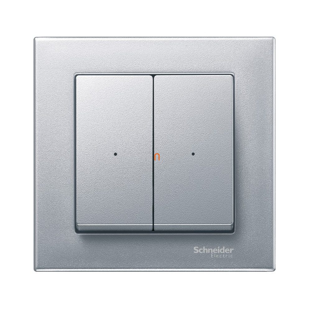 Merten Dublu buton, modul de apăsare, System-M, aluminiu MTN625260 Schneider