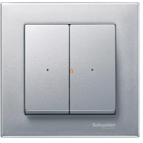   Schneider Merten Tastă dublă, pentru modul de apăsare, System-M, aluminiu MTN625260