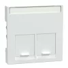 Capac Schneider Merten, pentru 2 prize RJ45, alb, antibacterian (System-M)