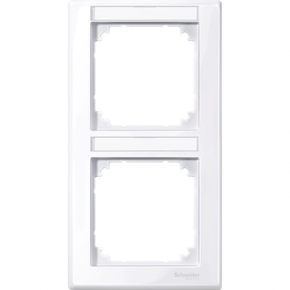 Schneider Merten M-Smart inscriptibil, cadru vertical dublu, alb activ (antibacterian) MTN470225