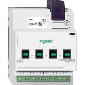   Schneider Electric KNX - MTN647595 - Merten-KNX REG-K/4x230/16 comutator cu mod manual și detectare curent