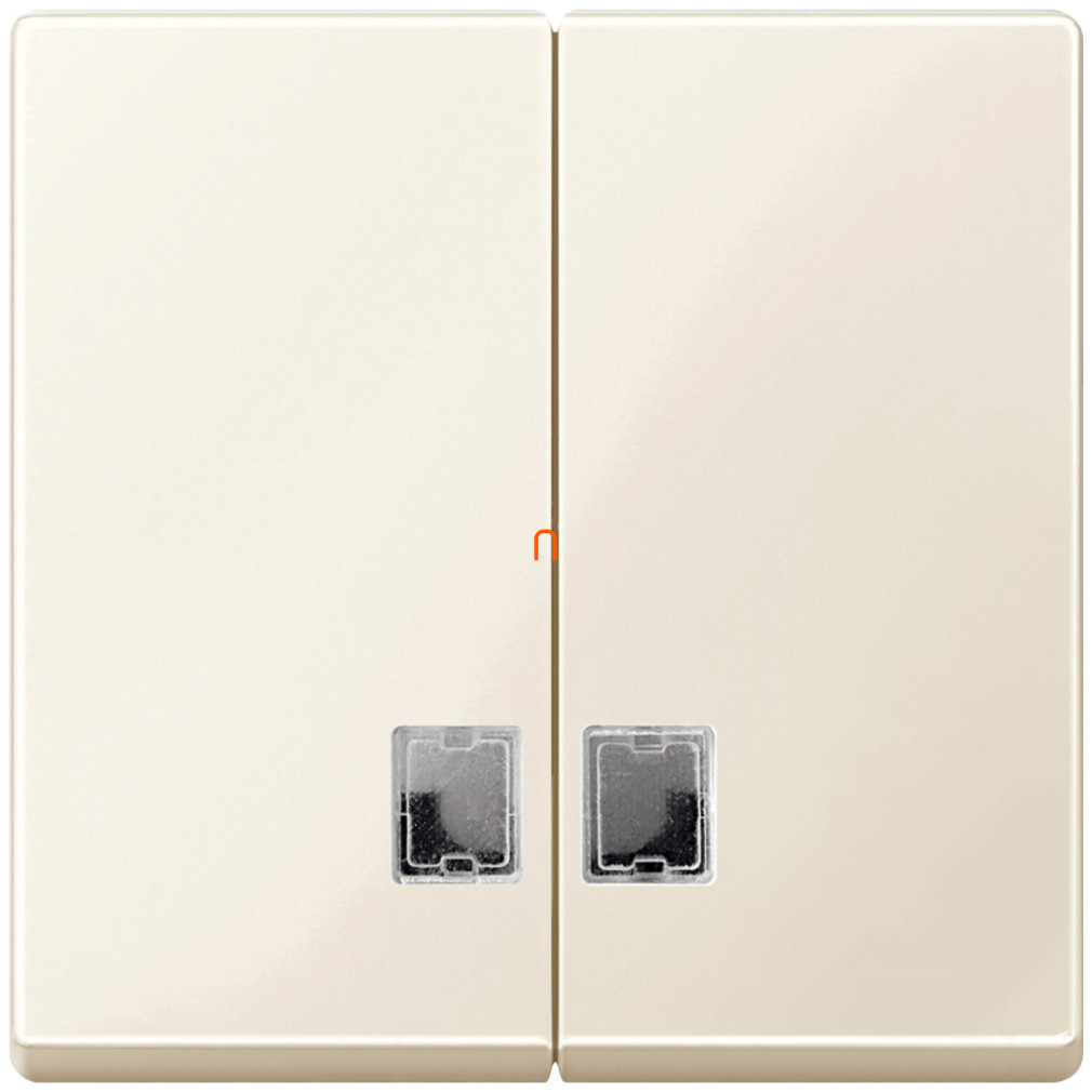Schneider Merten System M buton dublu, cu ferestre transparente pentru semnalizare luminoasă, crem MTN438544