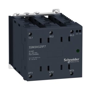   Relee cu semiconductori Schneider Electric Harmony - SSM3A325F7 - Releu cu semiconductori SSM, 3f, comutare la tensiune zero, 3NO, 48 - 600 V c.a., 25 A, 120 V c.a.