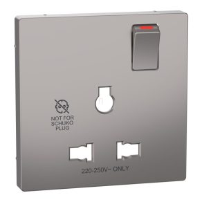   Schneider Electric Merten System Design - MTN2170-6050 - Capac pentru priză multistandard comutabilă, nichel