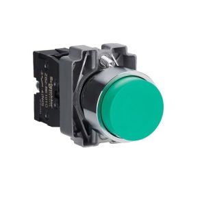   Schneider Electric Easy Harmony XB2 - XB2BL31C - Buton apăsat, ridicat, verde, 1 NO, metal, 22 mm, retur, nemarcat