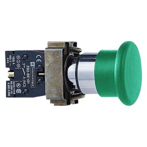   Schneider Electric Easy Harmony XB2 - XB2BC31C - Buton apăsat, cap ciupercă, verde, 1 NO, metal, 22 mm, cap 40 mm