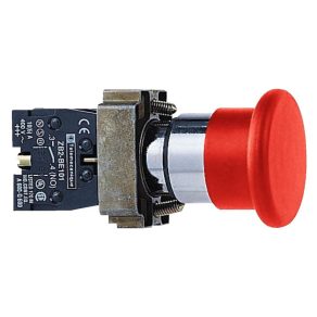   Schneider Electric Easy Harmony XB2 - XB2BC42C - Buton apăsat, cap ciupercă, roșu, 1 NC, metal, 22 mm, cap 40 mm