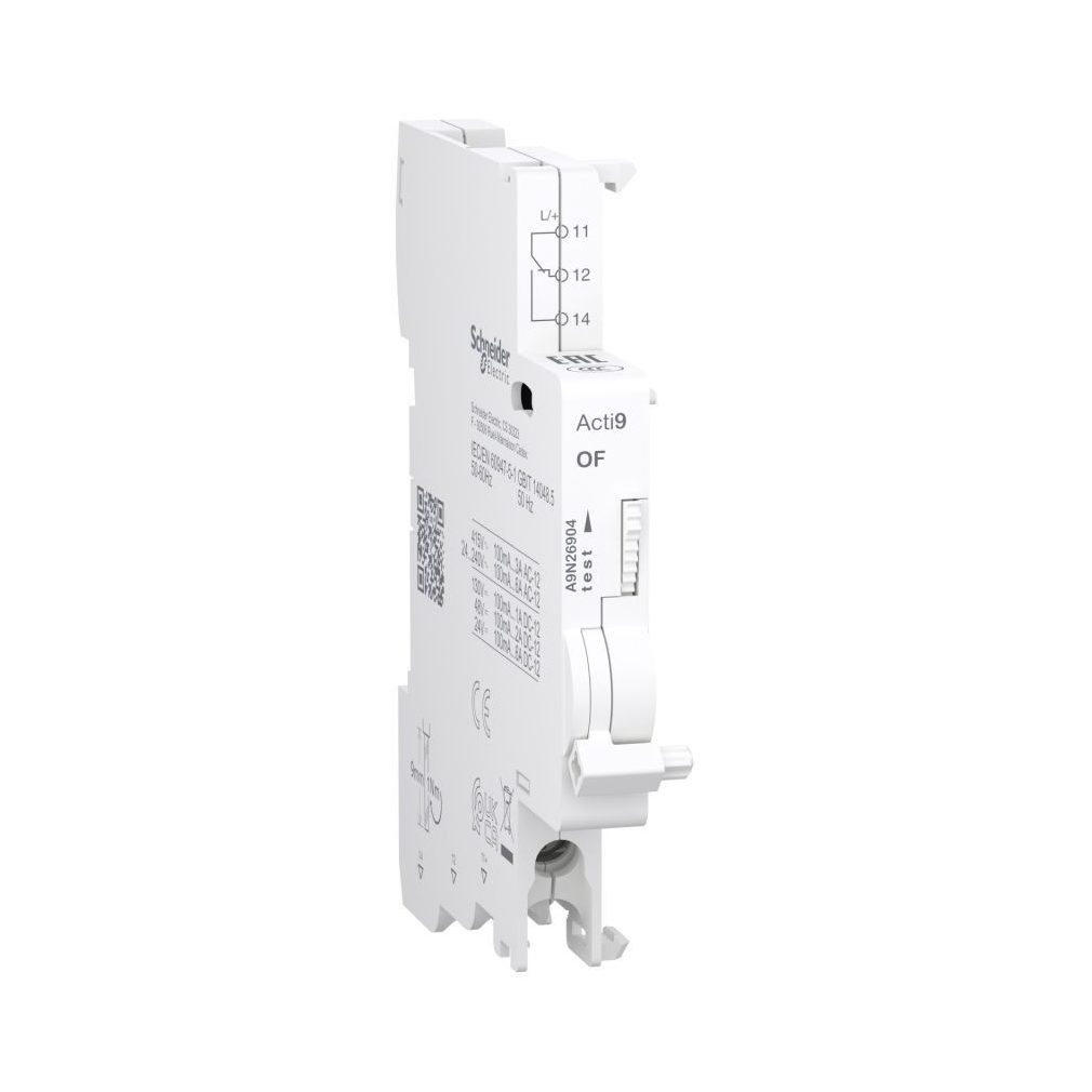 Schneider ACTI9 iOF contact auxiliar, C120/C60H-DC, 0,1-6A, 24-415VAC, 24-130VDC, racordare inferioară A9N26904