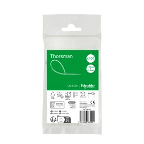   Schneider Electric Thorsman - IMT46401 - Coliere de cablu, 100x2,5 mm, incolore (100 buc.)