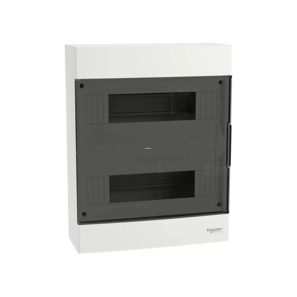 Schneider distribuitor mic, montat pe perete, cu 2 rânduri, 24 module, cu ușă fumurie, IP40, șină PE/N Easy9 (EZ9EUC212)