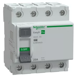   Schneider Electric Easy9 Pro - EZ9R49425 - Disjunctor de protecție, clasa A, 4P, 25 A, 30 mA