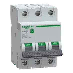   Schneider Electric Easy9 Pro - EZ9F57363 - întrerupător automat miniatural, 3P, C, 63A