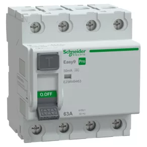   Schneider Electric Easy9 Pro - EZ9R49463 - Disjunctor de protecție, clasa A, 4P, 63 A, 30 mA