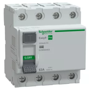   Schneider Electric Easy9 Pro - EZ9R89463 - Disjunctor de protecție, clasa A, 4P, 63 A, 300 mA