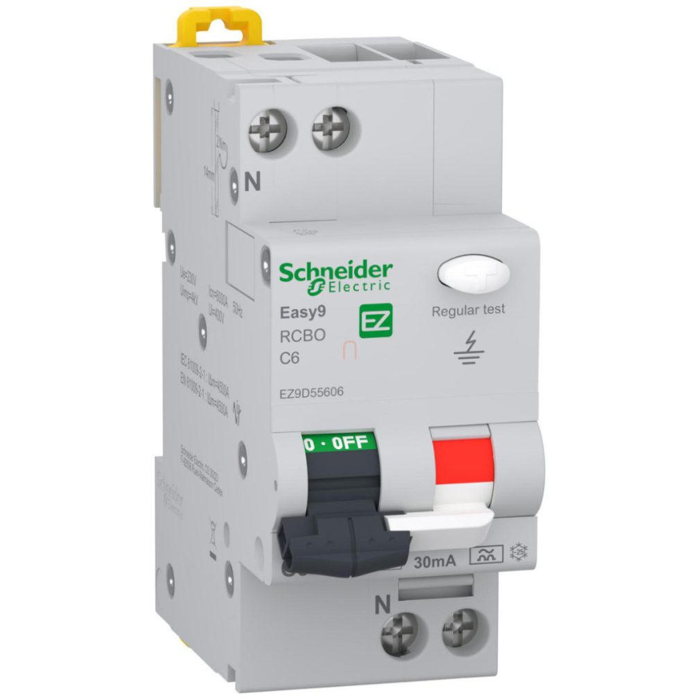 Schneider Easy9 Pro disjunctor cu protecție la curent 1P+N C 6A, 30mA, clasa A (EZ9D55606)