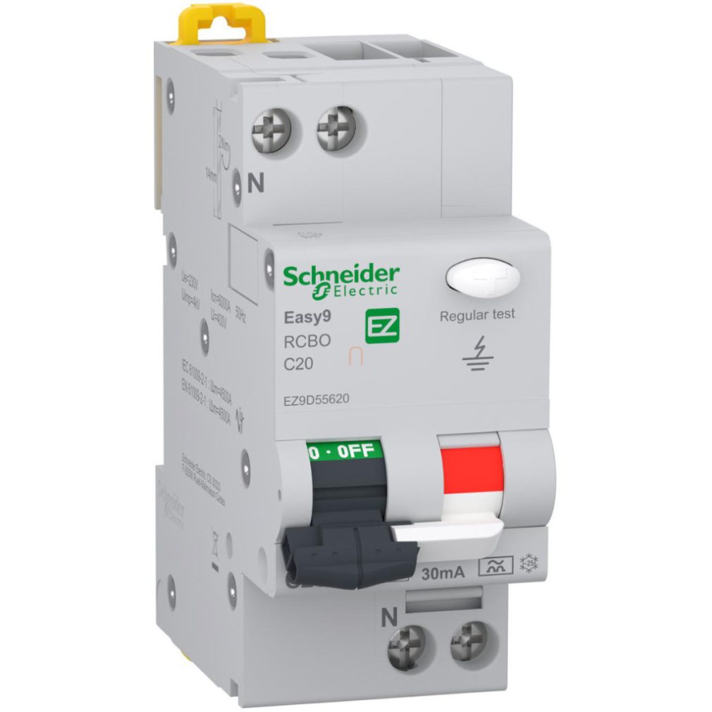Schneider Easy9 Pro disjunctor cu protecție la curent 1P+N C 20A, 30mA, clasa A (EZ9D55620)