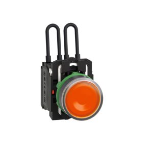   Schneider Electric Harmony XB5 - XB5AW25B5 - lampă de testare LED completă cu buton din plastic, Ø22, 24 V c.a./c.c., portocaliu