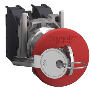   Schneider Electric Harmony XB4 - ATEX DG - XB4BS9445GEX - comutator de urgență complet cu cap de 40 mm, Ø22, 1NO+1NC, cheie 455, roșu