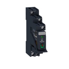   Relee electromecanice Schneider Electric Harmony - RXG12B7PV - Releu de interfață RXG cu soclu, 1CO, 10A, 24VAC, buton de testare, LED
